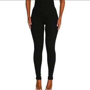 NAKED WARDROBE MICRO RIBBED LOUNGE LEGGING BLACK- Size XS